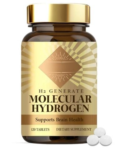 Hydrogen Water Tablets, 120 Tablets H2 Molecular Hydrogen with Magnesium, Supports Brain Function, Energy & Metabolism, Antioxidant Rich & Fast Dissolving, Non-GMO