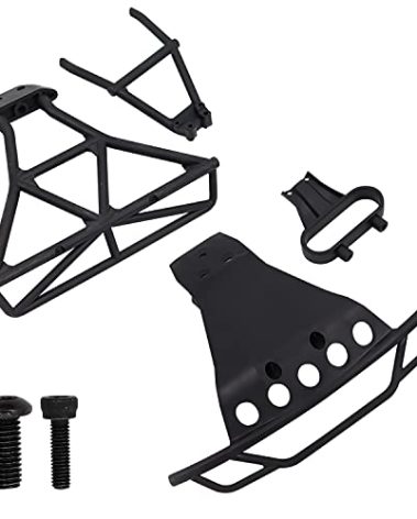 Front & Rear Bumpers Compatible with Traxxas Slash 4x4 1/10, Upgrade Black Bumpers Replacement For Platinum Parts# 6835 6836 with Mounts