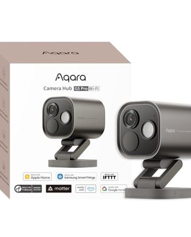 Aqara 4MP Camera Hub G5 Pro WiFi, True Color Night Vision Security Camera Outdoor, 2.4/5Ghz WiFi, HomeKit Secure Video, Thread Border Router, Local Detection, Thread/Zigbee, Supports Alexa,Google Home