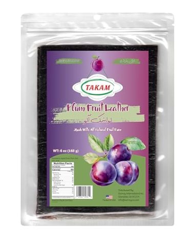 Takam Lavashak Plum Fruit Leather Authentic Persian Style Sour and Salty Fruit Layer 6 OZ - 168g لواشک آلو