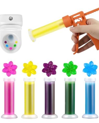 Toilet Gel Stamp, 75 Flower Stamps, Scrubbing -Bubbles Toilet Gel, Long-Lasting Toilet Bowl Cleaner & Scent Freshener(Mix Scent)