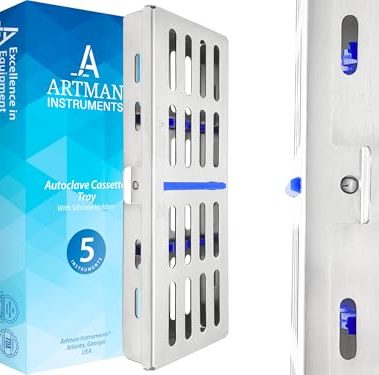 ARTMAN Instrument Cassette Rack for 5,7,10 & 20 Instruments Box Dental Instruments Organizer (for 5 Instruments)