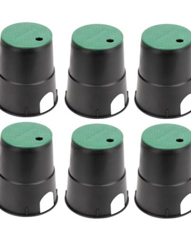 KVMORZE 6 Pcs Electrical Splice Box, 6'' Diameter Underground Electrical Junction Box, Sprinkler Valve Boxes for Garden Farm, Inground Electrical Box for Outdoor Electrical Wiring Splices (6In 6Pcs)