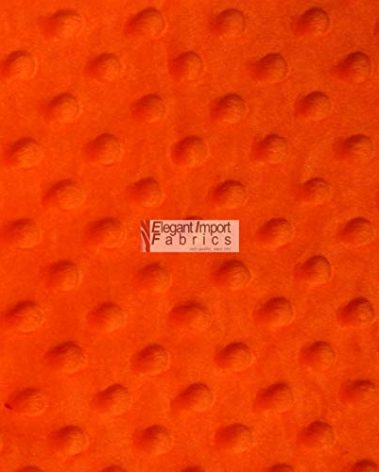 Minky MINKEE Chenille DOT Soft Fabric Cuddle 38 Color 60"W SEW Craft by The Yard (Orange)
