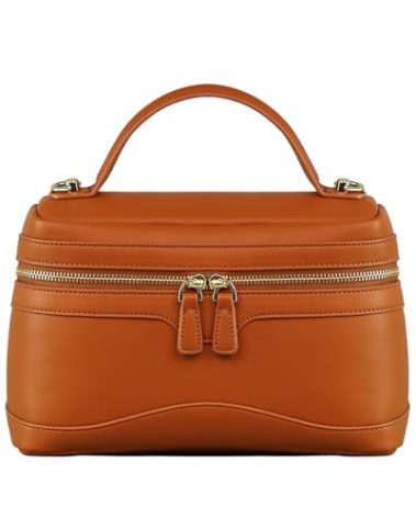 Crossbody Bag for Women Top-Handle Leather Bag Square Box Pouch Luxury Trendy Purse with Adjustable Strap