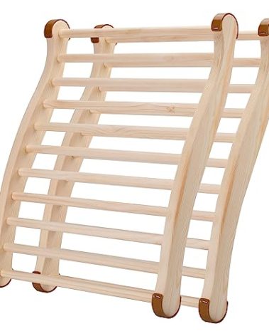 TOLHYUN Sauna Backrest Sauna Accessories Wooden Slip-Resistant Non-Toxic Comfortable S-Shape Design Sauna Chair with Back, Sauna Accessories for Any Barrel or Infrared Sauna