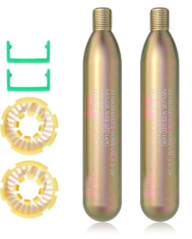 33G Co2 Cartridge Cylinder for Life Vest, Accessory for C02 PFD Rearming Kit, for Auto/Manual Inflating Life Jacket, for Adult, Used for Fishing, Surfing, Sea/Ocean Activities 2Pack