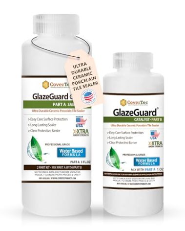 CoverTec GlazeGuard Gloss (Sample) Ceramic & Porcelain Tile, Grout Sealer - High Gloss, Wet Look Finish (4 oz Sample Kit)