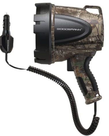 GOODSMANN Spotlight Hunting Camo Portable Handheld Spotlights 1500 Lumen Realtree® Xtra Halogen Boat Corded 12V Plug-in Spot Light Outdoor with Oxford Bag Tactic Pro H102-01