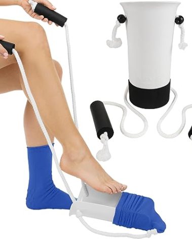 Vive Sock Aid - Easy On and Off Stocking Slider - Donner Pulling Assist Device - Sock Helper Aide Tool - Puller for Elderly, Senior, Pregnant, Diabetics - Pull Up Assistance Help