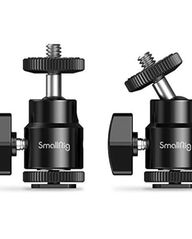 SmallRig 1/4" Camera Hot Shoe Mount, Ballhead Tripod with Additional 1/4" Screw, 2pcs Pack - 2059