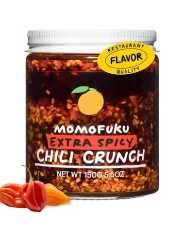 Momofuku Extra Spicy Chili Crunch by David Chang, (5.5 Ounces), Oil with Crunchy Garlic and Shallots, Crisp for Cooking as Sauce or Topping, 1 Pack