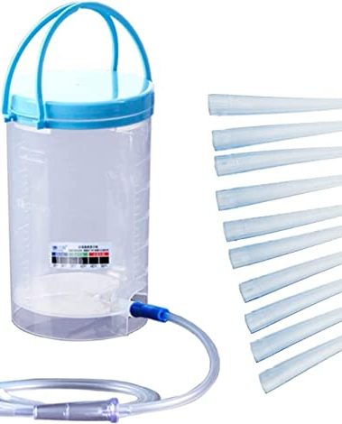 Reusable Enema Kit, MTSXDYT Complete Home Colonic Irrigation Kit, 1200ml Coffee Enema Bucket Kit - Suitable for Coffee, Water Therapy - Includes 10 Pack 10cm Replacement Nozzles