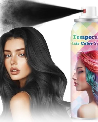 Meilury ONE-TIME USE Hair Color Spray for Women and Kids, Temporary Black Hair Spray for Crazy Hair Day, Christmas Halloween Cosplay Party, Washable Hair Dye 120ML (Black)