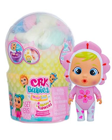 Cry Babies Magic Tears Happy Flowers | 9 Surprises to UNbox, Mystery Doll, for Girls & Kids 3 and up
