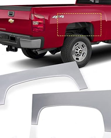 ELITEWILL Pair Upper Rear Wheel Arch Skin Repair Panel Fit for 2007-2013 Chevy Silverado Pickup 1500 2500HD
