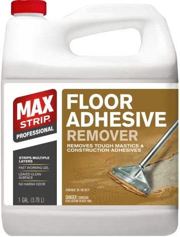 Max Strip Floor Adhesive Remover - 1 Gallon - Professional Fast Working Gel Strips Multiple Layers - Removes Tough Mastics and Construction Adhesives - No Harsh Odor Leaves Surface Clean
