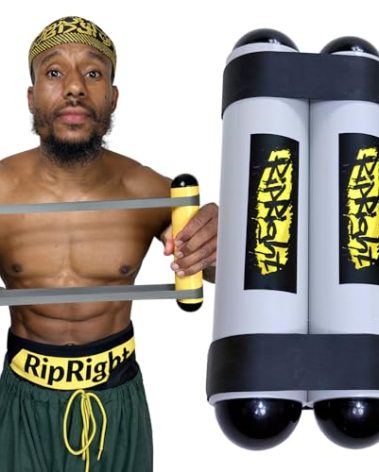 RipRight Premium RipStick Pillz, Workout Equipment for Joint Rehab, Shoulder Strength, Resistance Training, and Muscle Building – 6 Adjustable Resistance Bands (Grey/Black)