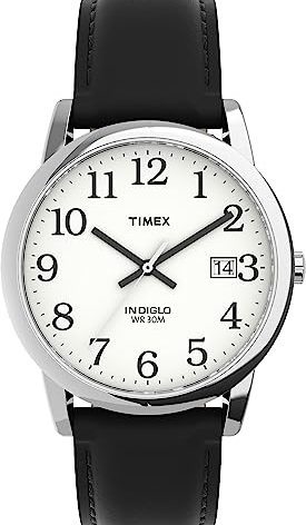 Timex T2H281 Easy Reader 35mm Black Leather Strap Watch