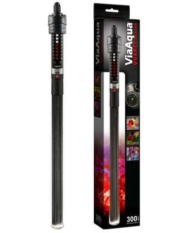 ViaAqua 300-Watt Quartz Glass Submersible Heater with Built-In Thermostat