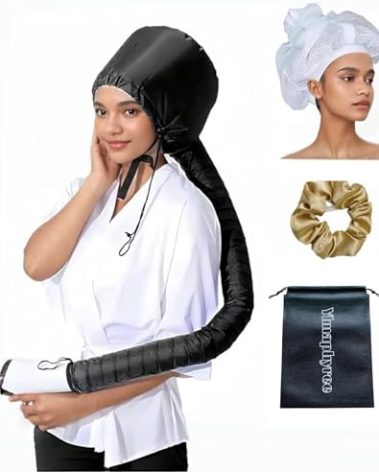 Hair Dryer Bonnet with Plopping Net,Hair Drying Bonnet for Blow Dryer,Portable Home Deep Conditioning Hair Care Hot Cap，Speed Up The Drying