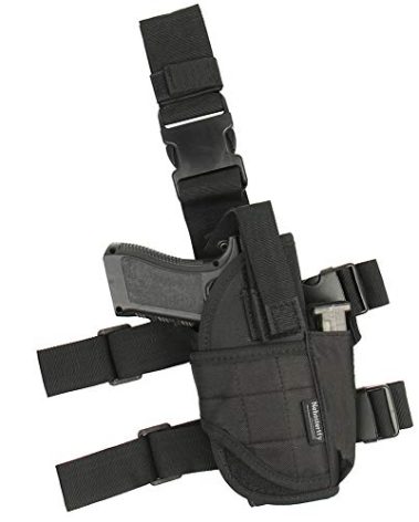 Nehostertfy Adjustable Drop Leg Holster Black Tactical Thigh Holster for Pistols Right Hand