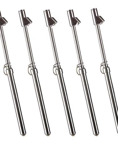 CZC AUTO Tire Pressure Gauge, Straight-on Foot Dual Head Chucks Auto Service Gage, Heavy Duty Air Gauge 10-150PSI 100-1000KPa for Car Truck RV Van (5 Packs, Silver)