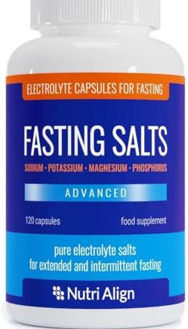 Nutri-Align Fasting Salts Fasting Electrolytes Advanced, 120 Capsules | Pure Electrolytes for Fasting - Intermittent & Extended Fasting | Sodium Potassium Magnesium Electrolytes | Sugar & Filler Free