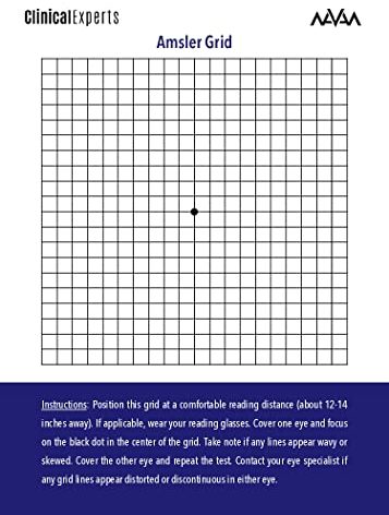 Amsler Eye Grid with Magnetic Back - Daily Vision Screening Tool for Macular Degeneration & Glaucoma Patients by Clinical Experts (1 Pack)