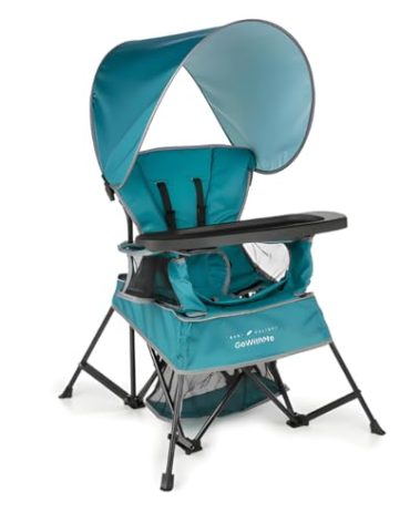 Baby Delight Go with Me Venture Portable Chair | Indoor and Outdoor | Sun Canopy | 3 Child Growth Stages | Teal