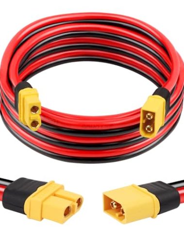 MOOKEERF XT60 Extension Cable 10AWG 5FT XT60 to XT60 Cable with Male to Female Connector for Portable Power Station Solar Panel RC Battery