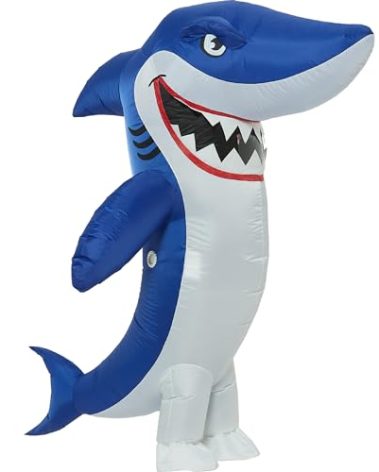 One Casa Inflatable Costume Full Body Shark Air Blow up Funny Party Halloween Costume for Adult X-Large Size