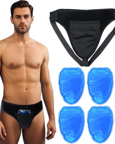 Vasectomy Reusable Cold Ice Packs for Testicular Support and Pain Relief, Vasectomy Gift for Men (Blue-2 Excluding Underwear) (Blue-4)