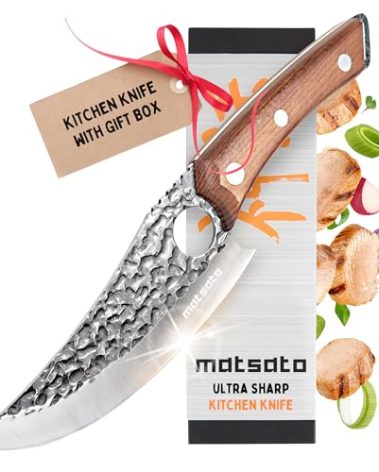 Matsato Chef Knife - Perfect Kitchen Knive for Cooking, Chopping. Japanese Steel Knife for Home, BBQ. For Balance & Control, 6.3 Inch