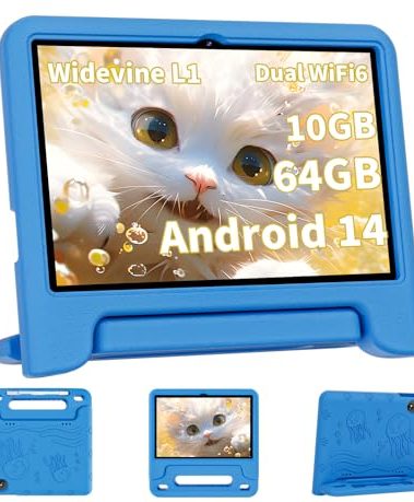 2025 Upgraded Android 14 Tablet, 10inch Kids Tablet, Octa-core CPU, 10GB+64GB+1TB Expand Tablets for Kids with Kids Space, Parental Control, 6000mAh Big Battery, HD Touchscreen Display Tableta