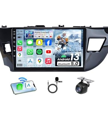 4Core + 64GB ROM Car Radio for Toyota Corolla 2014-2016: 5G WiFi Upgrade 10.2" 1280x800 HD Touchscreen Replacement with Backup Camera Wireless Carplay Android Auto Mirror Link GPS Bluetooth FM
