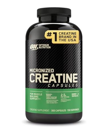 Optimum Nutrition Micronized Creatine Monohydrate Capsules, Keto Friendly, 2500mg, 300 Capsules (Packaging May Vary)