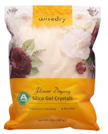 wisedry Silica Gel Crystal for Flowers Drying - 2 LBS, Fine Crystals < 1mm, Color Indicating, Reusable