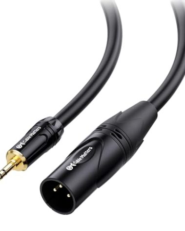Cable Matters 3.5mm to XLR Cable - 25ft, Male to Male XLR to 1/8 Inch Cable, Compatible with iPod, MP3 Player, Laptop, Voice Recorder, and More, Black – Not for Microphone Use