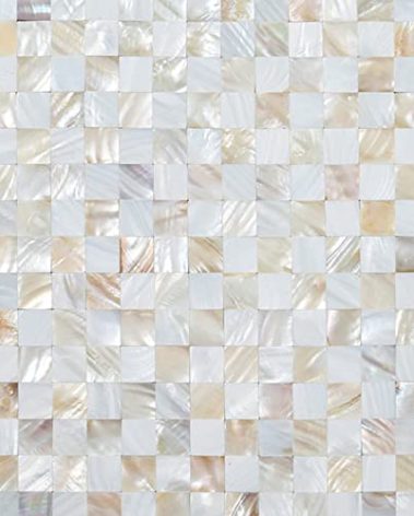 KASARO Peel and Stick Backsplash Shell Tiles, Mother of Pearl Mosaic Self Adhesive Tiles for Kitchen Wall Bathroom Bedroom Decor,White and Natural, 10-Sheet