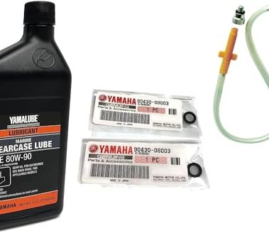 YAMAHA Yamalube OEM Outboard Gear Lube Kit w/Pump, ACC-GEARL-UB-QT Lower Unit Oil, 90430-08003-00 Gaskets 2 Stroke 4 Stroke F15 F20 F25 F40 F50 F60 F70 F75 F90 F115 F150 F175 F200 F225 F250 150 175
