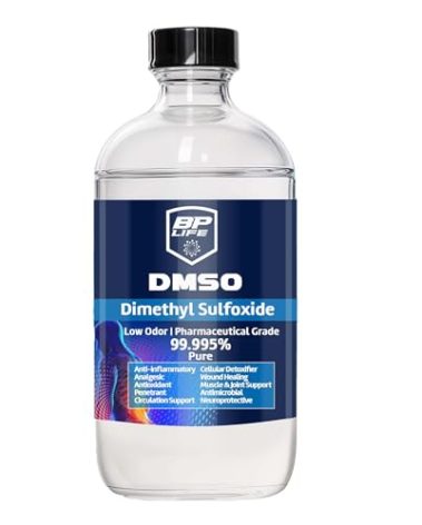 DMSO Dimethyl Sulfoxide 99.995% Pure | Low Odor | 8 oz (237 ml) Clear Glass Bottle | High Purity Multipurpose Solvent for Laboratory, Industrial & DIY Use