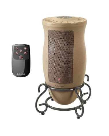 Lasko Oscillating Designer Ceramic Tower Space Heater for Home with Adjustable Thermostat, Timer and Remote Control, 16 Inches, 1500W, 6435