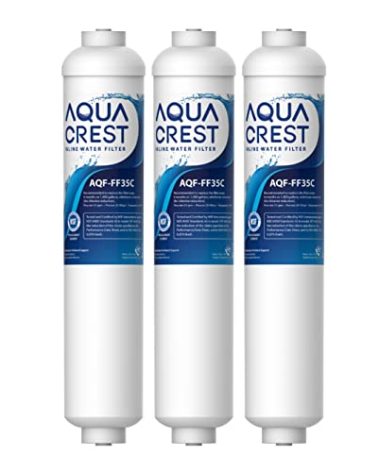 AQUA CREST GXRTDR Inline Water Filter, NSF42 Certified, Replacement for GE® GXRTDR, IC-100A, Samsung DA29-10105J, Whirlpool WHKF-IMTO, 3 Filters (Package May Vary)
