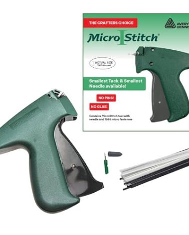 MicroStitch® All‑in‑One Tagging Gun Kit – Ultra‑Fine Needle Tagger with Black/White & Color Fasteners – Fabric‑Safe for Clothing Repairs, Quilting, Crafts, and DIY Projects (Black & White)