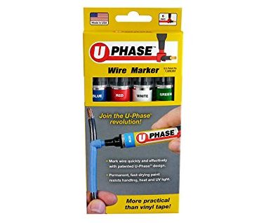 U-Mark U-Phase® Wire Marker Single Phase Set Blue/Red/White/Green (Pack of 4) 10718PSA