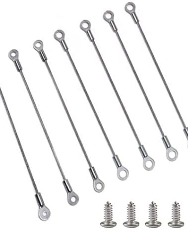 10pcs Cabinet Door Restraint,Cupboard Door Protector Hinge Limiter, Door Hinge Limiter Stainless Steel Restraint Cable (6 Inch)