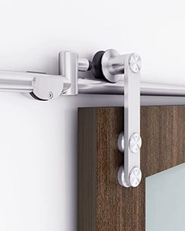 EaseLife 8 FT Stainless Steel Sliding Barn Door Hardware Track Kit,Heavy Duty,Anti-Rust Anti-Corrosion,Slide Smoothly Quietly,Easy Install (8FT Track Kit for 40"~48" Single Door)