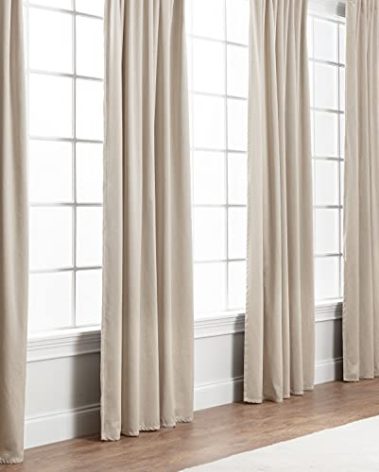Chanasya Premium 2-Panel Blackout Velvet Curtains - Classy & Solid Drapes for Living Room or Bedroom - 52" x 108" - Beige