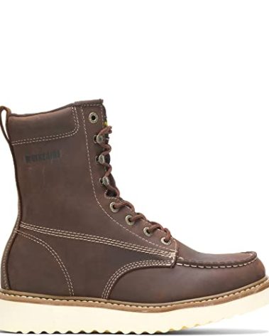 Wolverine Men's Loader 8" Steel Toe Wedge Work Boot, Brown, 9 M US